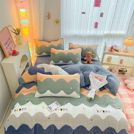 91家纺网 家纺一手货源 找家纺 （总）798家纺 2025新款牛奶绒印花四件套单品系列-四件套