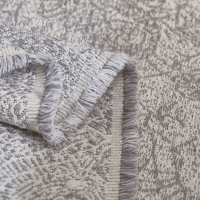 91家纺网 家纺一手货源 找家纺 子和 2024新款全棉缩绒毯（浅色） 瑰丽穹顶雅致银