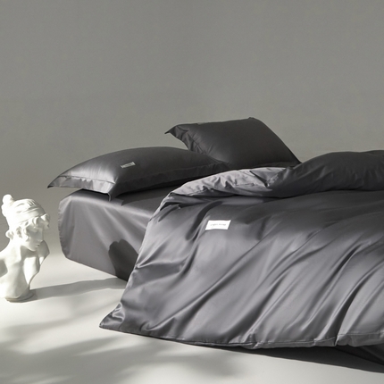 91家纺网 家纺一手货源 找家纺 798家纺 2025新款纯色全棉贡缎单品系列-单被套 典雅灰