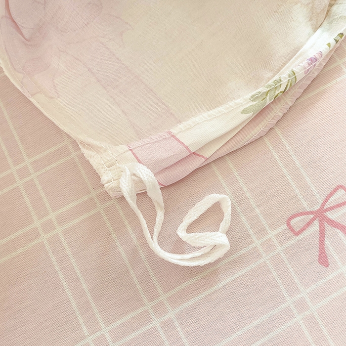 91家纺网 家纺一手货源 找家纺 暖芯优选 204新款直播爆款全棉-ins印花系列四件套纯棉三件套床单床笠浪漫蝴蝶结