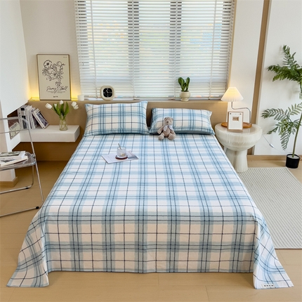 91家纺网 家纺一手货源 找家纺 （总）798家纺 2025新款12868全棉格子纯色床单