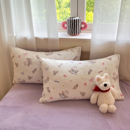 91家纺网 家纺一手货源 找家纺 （总）798家纺 2025新款牛奶绒印花四件套单品系列-单枕套