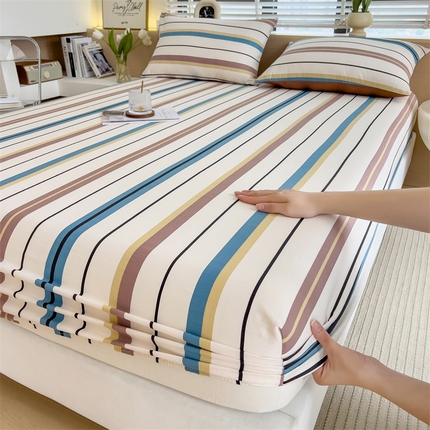 91家纺网 家纺一手货源 找家纺 （总）798家纺 2025新款12868全棉格子纯色单床笠