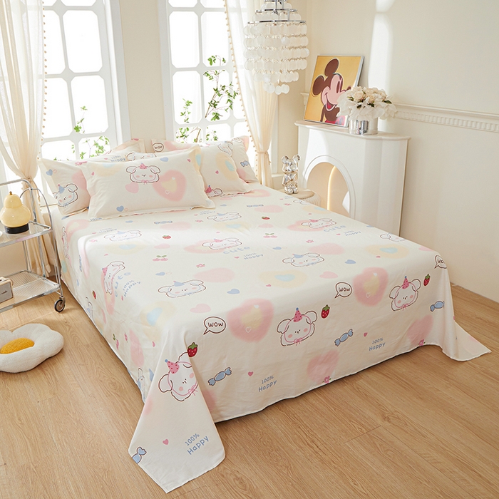 91家纺网 家纺一手货源 找家纺 钰伶 2025新款全棉简约12868纯棉单床单 糖果派对A版