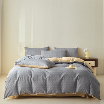 91家纺网 家纺一手货源 找家纺 （总）798家纺 2025新款全棉我爱格纹系列四件套