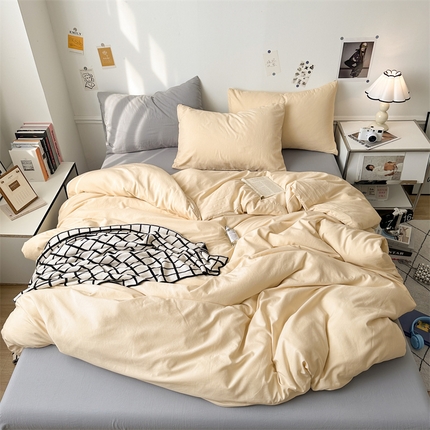 91家纺网 家纺一手货源 找家纺 （总）多品家纺 2024新款超柔混搭水洗棉四件套