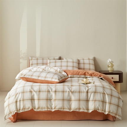 91家纺网 家纺一手货源 找家纺 （总）798家纺 2025新款全棉我爱格纹系列四件套