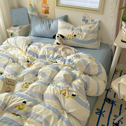 91家纺网 家纺一手货源 找家纺 阿曼达 2024新款ins博主风印花水洗m四件套 小乌龟