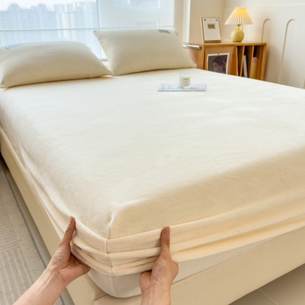 91家纺网 家纺一手货源 找家纺 （总）798家纺 2025新款纯色牛奶绒绒单品系列-单床笠