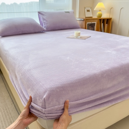 91家纺网 家纺一手货源 找家纺 （总）798家纺 2025新款纯色牛奶绒绒单品系列-单床笠