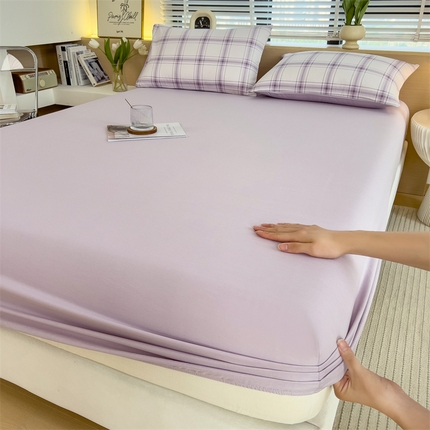 91家纺网 家纺一手货源 找家纺 （总）798家纺 2025新款12868全棉格子纯色单床笠