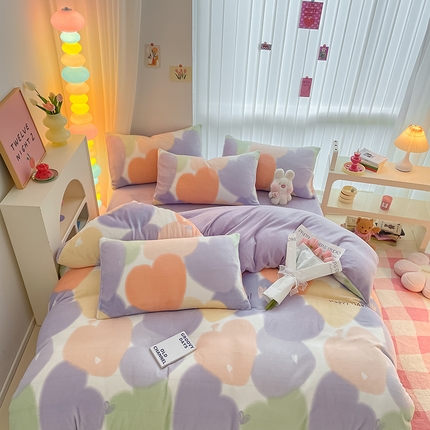 91家纺网 家纺一手货源 找家纺 （总）798家纺 2025新款牛奶绒印花四件套单品系列-四件套