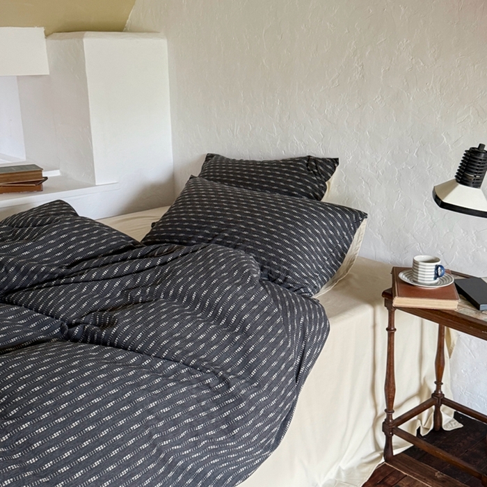 91家纺网 家纺一手货源 找家纺 （总）简家居 2024新款全棉系列四件套-黑咖