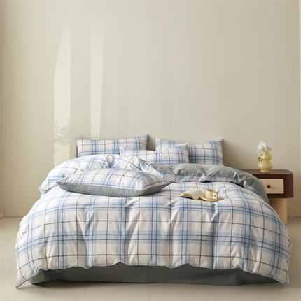 91家纺网 家纺一手货源 找家纺 （总）798家纺 2025新款全棉我爱格纹系列四件套