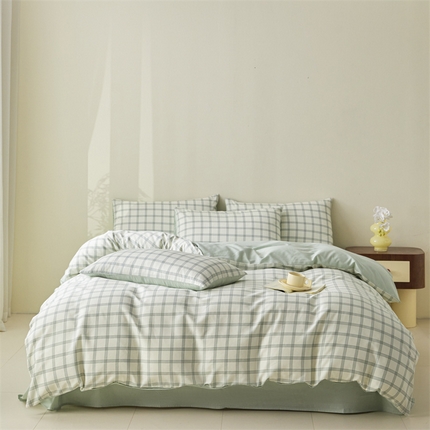 91家纺网 家纺一手货源 找家纺 （总）798家纺 2025新款全棉我爱格纹系列四件套