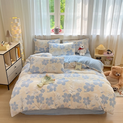 91家纺网 家纺一手货源 找家纺 （总）798家纺 2025新款牛奶绒印花四件套单品系列-四件套