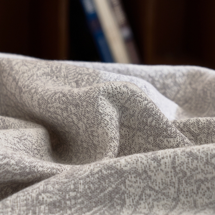 91家纺网 家纺一手货源 找家纺 子和 2024新款全棉缩绒毯（浅色） 瑰丽穹顶雅致银