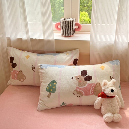 91家纺网 家纺一手货源 找家纺 798家纺 2025新款牛奶绒印花四件套单品系列-单枕套 牛奶绒-好朋友