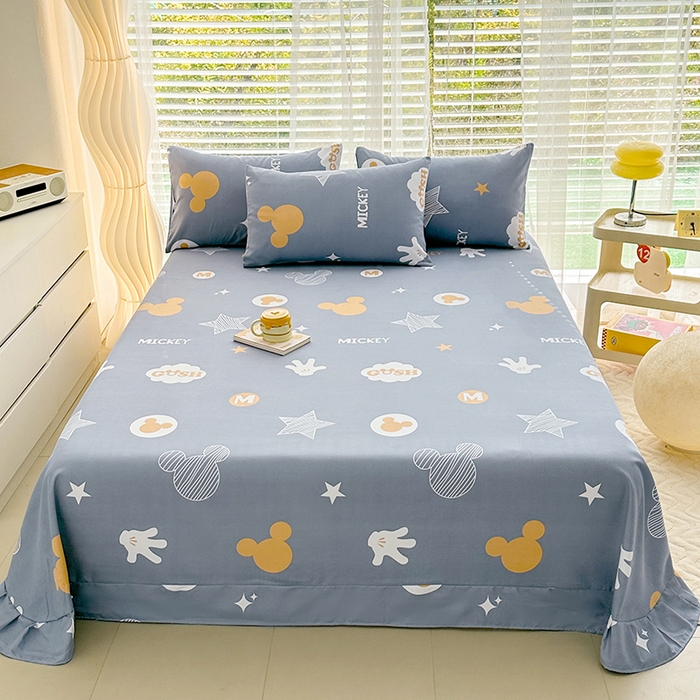 91家纺网 家纺一手货源 找家纺 家贝爱 2024新款加厚原棉磨毛花边床单 欢乐假日