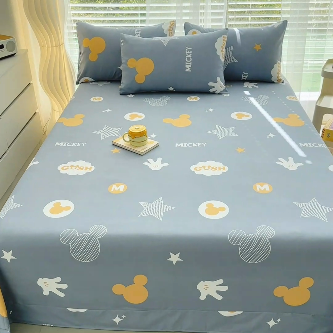 91家纺网 家纺一手货源 找家纺 家贝爱 2024新款加厚原棉磨毛花边床单 欢乐假日