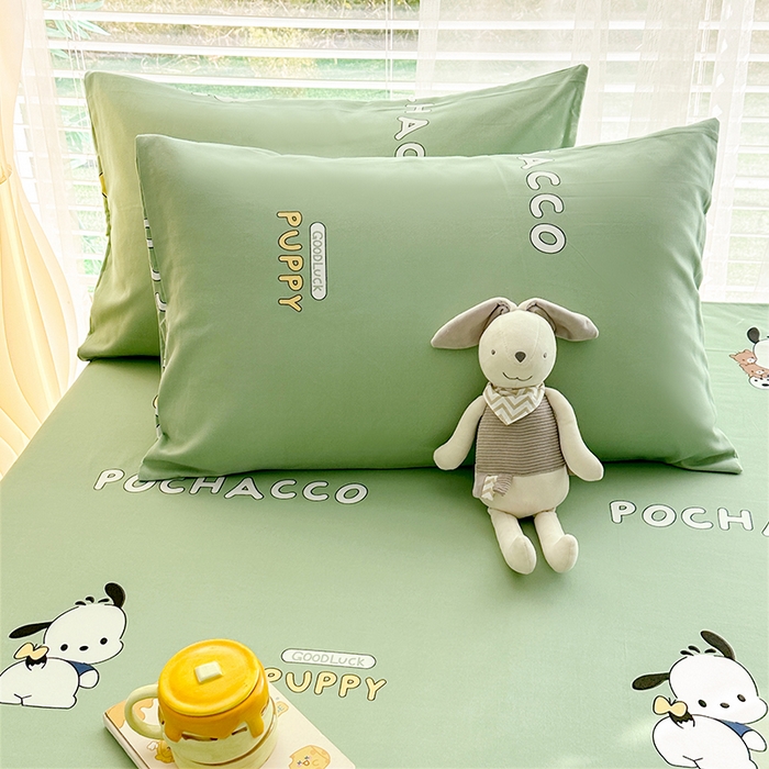 91家纺网 家纺一手货源 找家纺 家贝爱 2024新款加厚原棉磨毛花边床单 啵啵狗