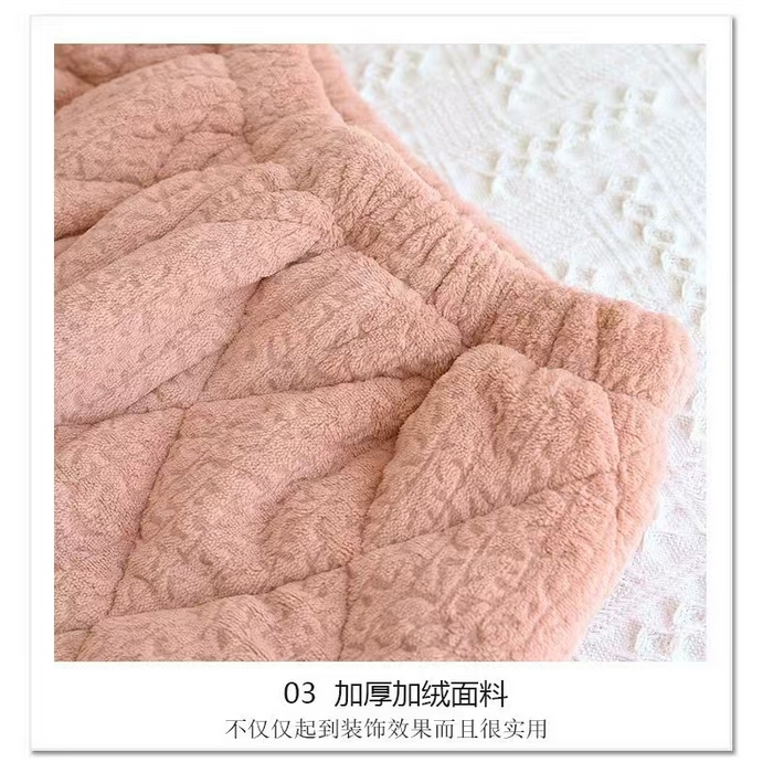 91家纺网 家纺一手货源 找家纺 2024新款睡衣女秋冬短绒长袖加厚冬季开衫家居服三层夹棉保暖卡通翻领套装 粉色