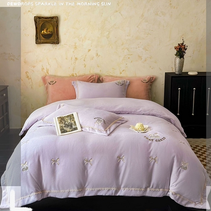 91家纺网 家纺一手货源 找家纺 （总）未来家居 2024新款全活性高克重牛奶绒四件套