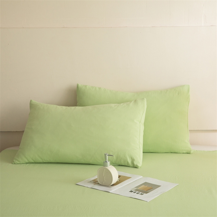 91家纺网 家纺一手货源 找家纺 多品家纺 2024新款水洗棉枕套 奶绿