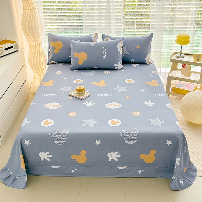 91家纺网 家纺一手货源 找家纺 家贝爱 2024新款加厚原棉磨毛花边床单 欢乐假日