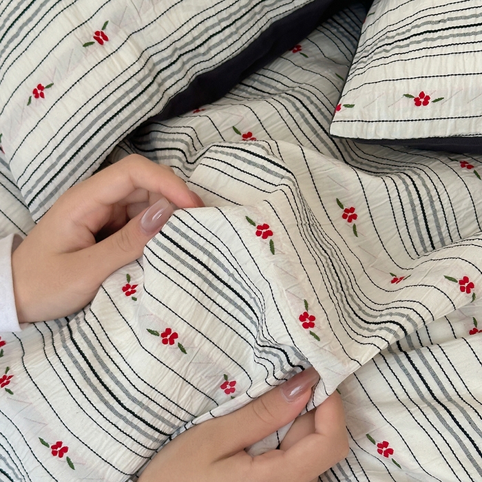 91家纺网 家纺一手货源 找家纺 （总）梦享生活家居 2024新款韩系提花四件套-知秋灰