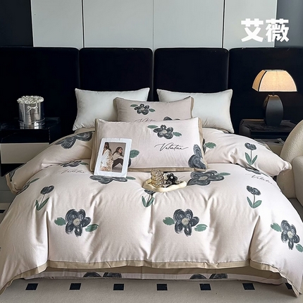 （总）未来家居 2024新款卡口款全棉加厚活性超柔磨毛四件套