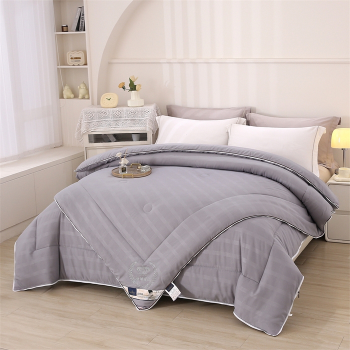 91家纺网 家纺一手货源 找家纺 前程家纺 2025新款烫钻款被冬被春秋被拉链二合一子母被双胎被拉链款 烫钻款-灰色