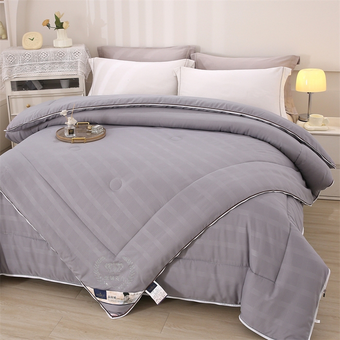 91家纺网 家纺一手货源 找家纺 前程家纺 2025新款烫钻款被冬被春秋被拉链二合一子母被双胎被拉链款 烫钻款-灰色