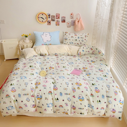 91家纺网 家纺一手货源 找家纺 （总）港岛妹妹 2025新款大版枕套牛奶绒四件套（有买家秀）