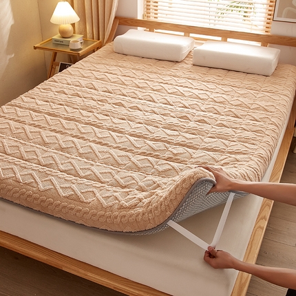 91家纺网 家纺一手货源 找家纺 （总）2025新款A类高克重提花加厚塔芙绒床垫