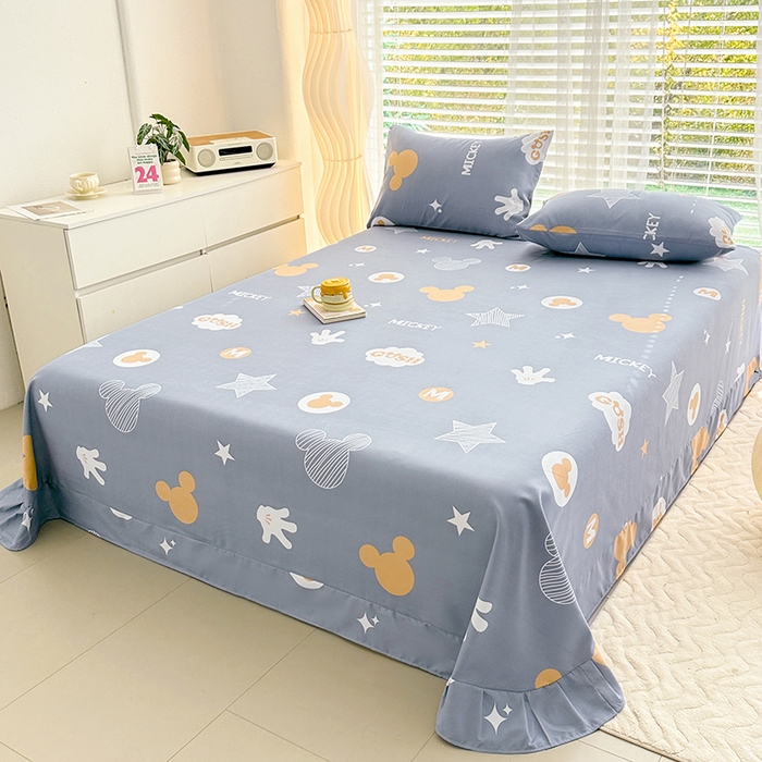 91家纺网 家纺一手货源 找家纺 家贝爱 2024新款加厚原棉磨毛花边床单 欢乐假日