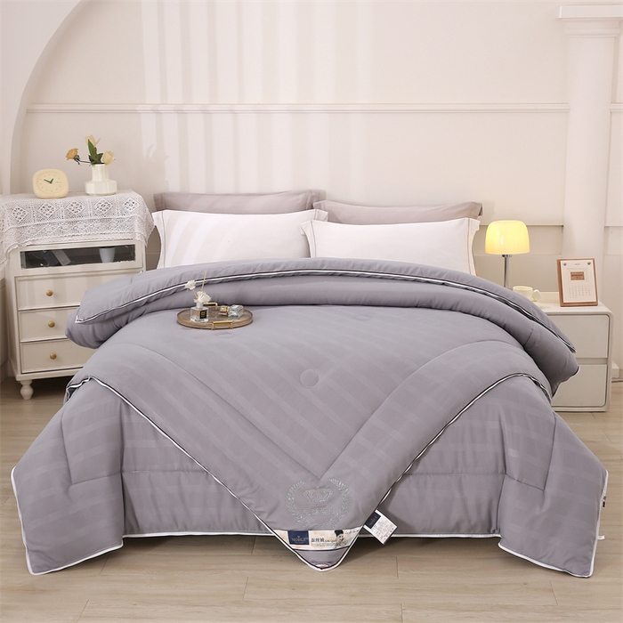 91家纺网 家纺一手货源 找家纺 前程家纺 2025新款烫钻款被冬被春秋被拉链二合一子母被双胎被拉链款 烫钻款-灰色