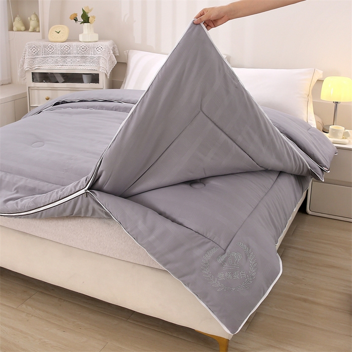 91家纺网 家纺一手货源 找家纺 前程家纺 2025新款烫钻款被冬被春秋被拉链二合一子母被双胎被拉链款 烫钻款-灰色