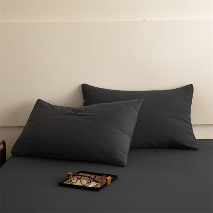 多品家纺 2024新款水洗棉枕套 深灰