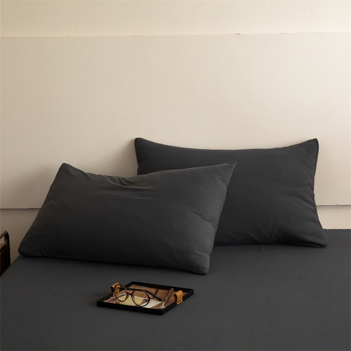 91家纺网 家纺一手货源 找家纺 多品家纺 2024新款水洗棉枕套 深灰