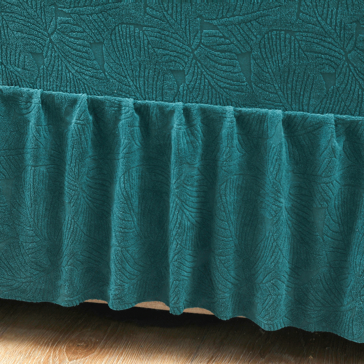 91家纺网 家纺一手货源 找家纺 千彤沙发垫 2024新款沙发扶手套-小树叶系列 小树叶-孔雀蓝