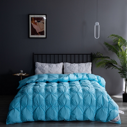 91家纺网 家纺一手货源 找家纺 御眠纺羽绒被壳 2024新款全棉扭花羽绒被直播爆品 水蓝