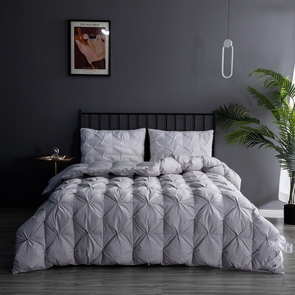 91家纺网 家纺一手货源 找家纺 御眠纺羽绒被壳 2024新款全棉扭花羽绒被直播爆品 灰色