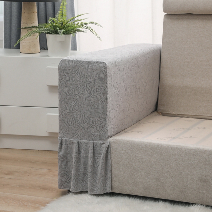 91家纺网 家纺一手货源 找家纺 千彤沙发垫 2024新款沙发扶手套-小树叶系列 小树叶-银灰
