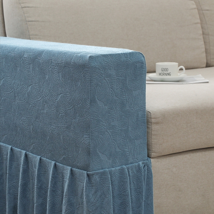 91家纺网 家纺一手货源 找家纺 千彤沙发垫 2024新款沙发扶手套-小树叶系列 小树叶-水蓝