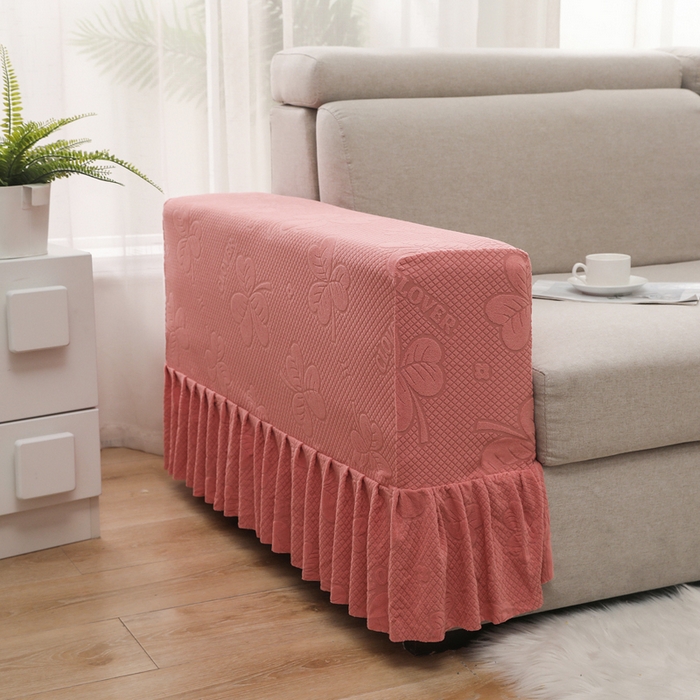 91家纺网 家纺一手货源 找家纺 千彤沙发垫 2024新款沙发扶手套-三叶草系列 三叶草-豆沙红