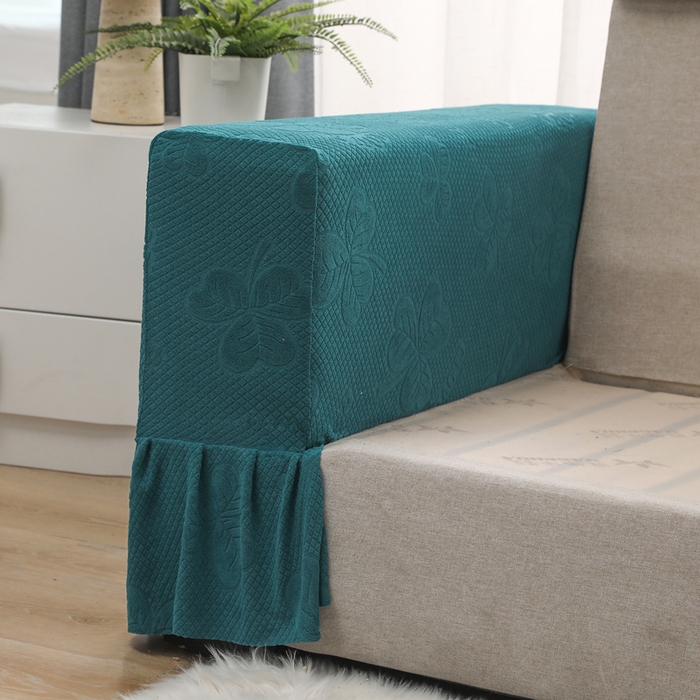 91家纺网 家纺一手货源 找家纺 千彤沙发垫 2024新款沙发扶手套-三叶草系列 三叶草-孔雀蓝