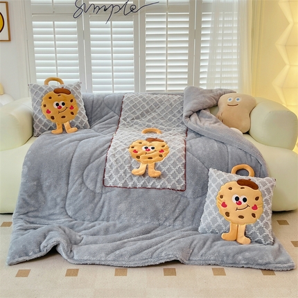 91家纺网 家纺一手货源 找家纺 （总）宝马家纺 2024新款小饼干加厚抱枕被