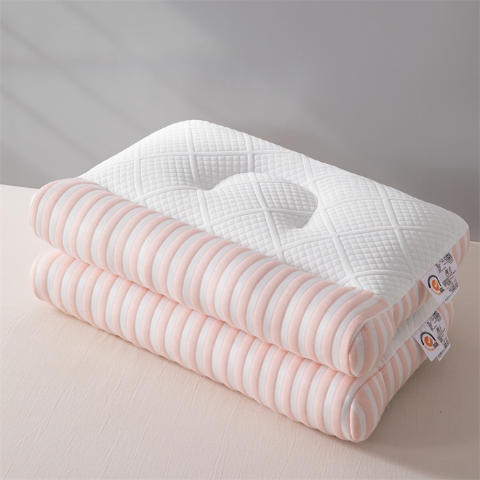 91家纺网 家纺一手货源 找家纺 大熊枕芯 2024新款情侣款刺绣牵引枕枕头枕芯 粉色中枕一只