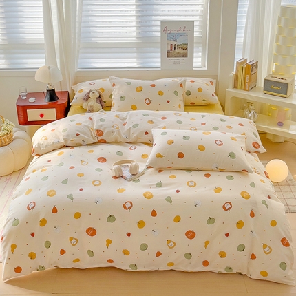 91家纺网 家纺一手货源 找家纺 卡普家居 2025新款法式全棉小香风碎花四件套-实景拍摄 南瓜节